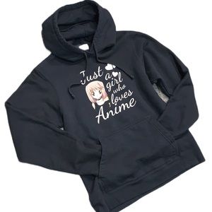 Anime Black Hoodie W/Kangaroo Pocket